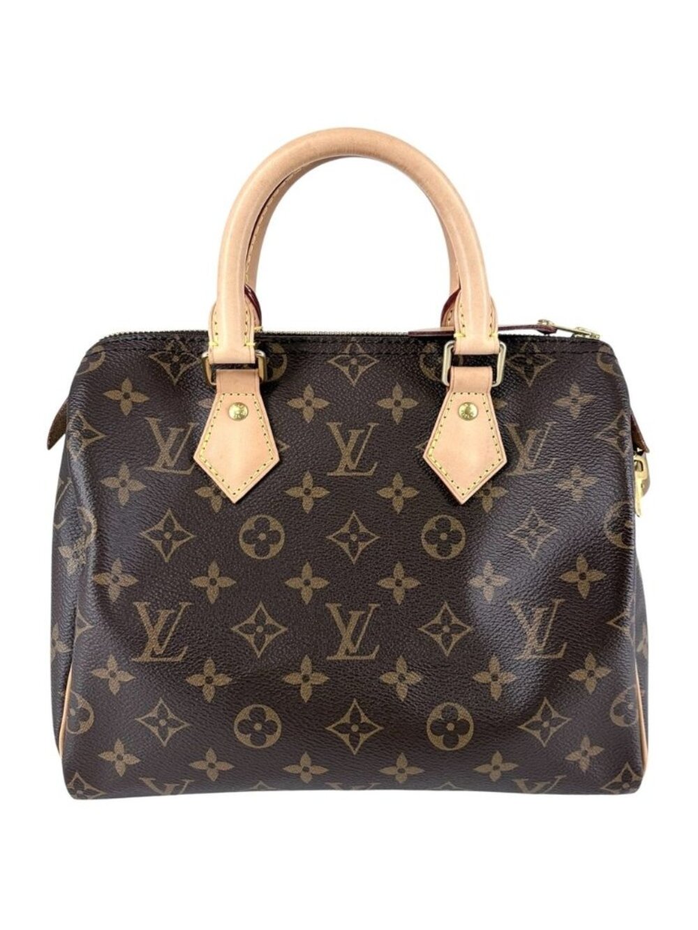 Louis Vuitton Handle Monogram Speedy 25 Mini Boston Bag Brown Gold